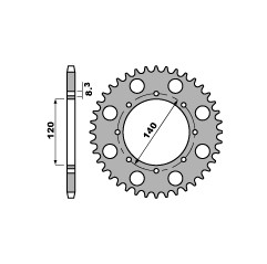 PBR ZĘBATKA TYLNA 491 45 C45 KAWASAKI KLE 500 (91-96) (ŁAŃC. 520)