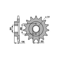 PBR ZĘBATKA PRZEDNIA 497 15 18NC CAGIVA ELEPHANT 750/900 (ŁAŃC. 530)