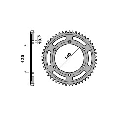 PBR ZĘBATKA TYLNA 498 38 C45 (ŁAŃC. 530) SUZUKI GSXR 750/1300 TL 1000R/S ,KAWASAKI VN 800 VULCAN, ZZR 600