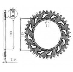 SUNSTAR 2021/12 ZĘBATKA TYLNA 4366 37 DUCATI MONSTER S4 916 '01-03, ST4 996 '02-05 (ŁAŃC. 525) (436637JT)