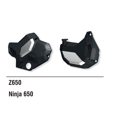 Polisport, sada chráničů krytů spojky a alternátoru, Kawasaki Z 650 '17-22', černá barva (8485500001