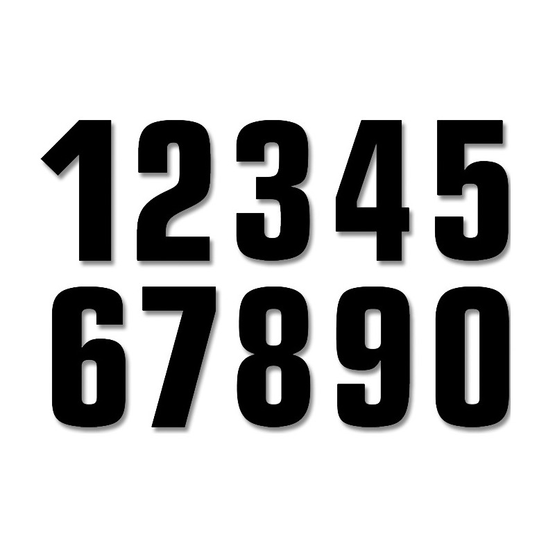 BLACKBIRD NUMERY STARTOWE 13CM X 7CM PROSTE, KOLOR CZARNY NR0 (3SZT.)