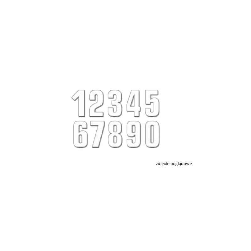 BLACKBIRD NUMERY STARTOWE 16CM X 7,5CM PROSTE, KOLOR BIAŁY NR7 (3SZT.)
