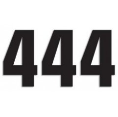 BLACKBIRD NUMERY STARTOWE 16CM X 7,5CM PROSTE, KOLOR CZARNY NR4 (3SZT.)