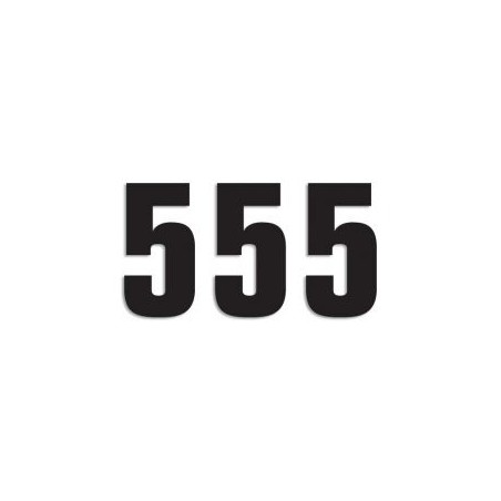 BLACKBIRD NUMERY STARTOWE 16CM X 7,5CM PROSTE, KOLOR CZARNY NR5 (3SZT.)