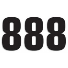 BLACKBIRD NUMERY STARTOWE 16CM X 7,5CM PROSTE, KOLOR CZARNY NR8 (3SZT.)