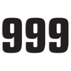 BLACKBIRD NUMERY STARTOWE 16CM X 7,5CM PROSTE, KOLOR CZARNY NR9 (3SZT.)