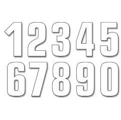 BLACKBIRD NUMERY STARTOWE 21CM X 11CM PROSTE, KOLOR BIAŁY NR6 (3SZT.) - WYPRZEDAŻ