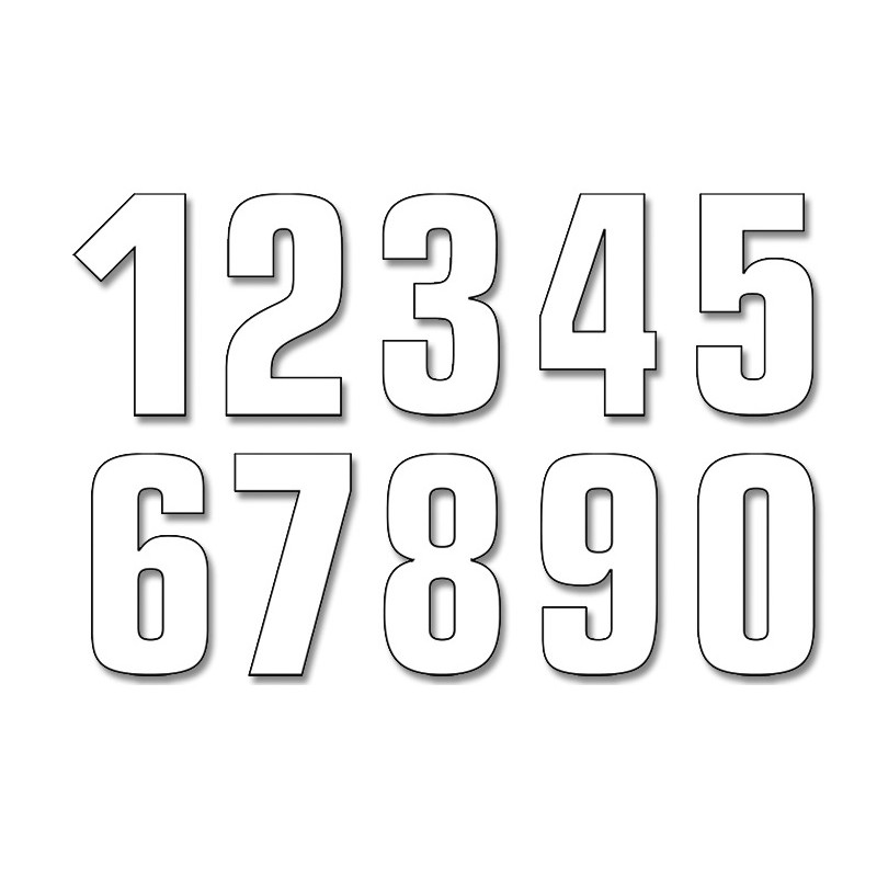 BLACKBIRD NUMERY STARTOWE 21CM X 11CM PROSTE, KOLOR BIAŁY NR6 (3SZT.) - WYPRZEDAŻ