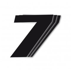 BLACKBIRD NUMERY STARTOWE 25CM X 20CM UKOŚNE, KOLOR CZARNY NR7(3SZT.)