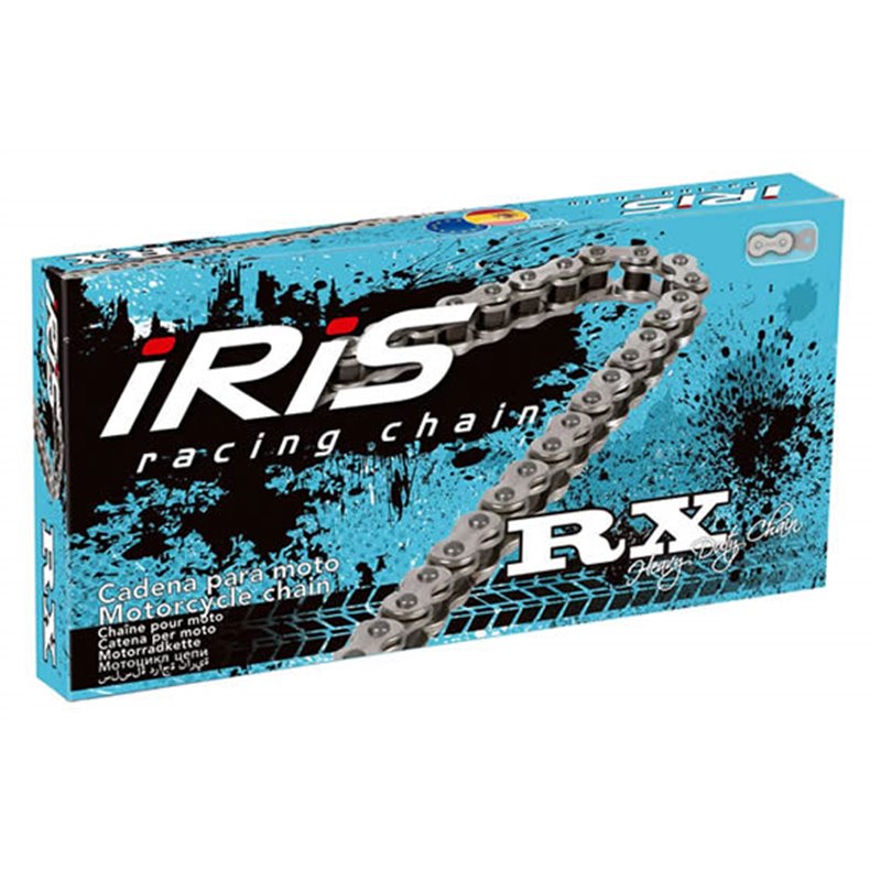 Iris, 415 RX-126 řetěz (126 článků) bez O-kroužků (se spojkou), stříbrná barva