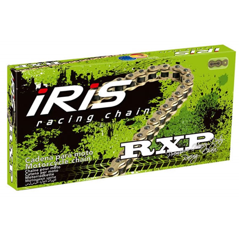 Iris, 420 RXP-118 řetěz (118 článků) bez O-kroužků (se spojkou), zlatá barva