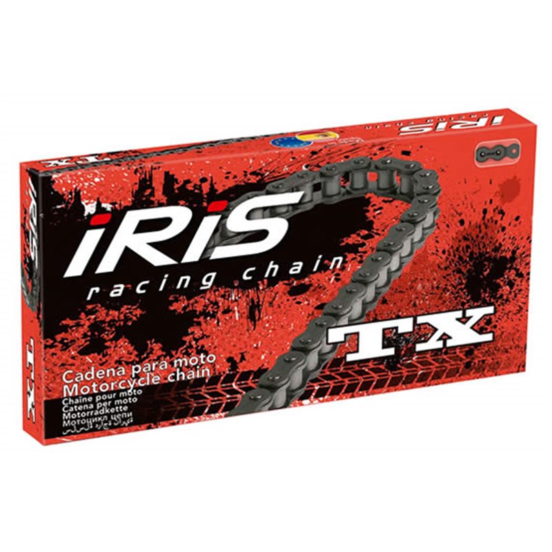 Iris, 428 TX-138 řetěz (138 článků) bez O-kroužků (se spojkou), černá barva