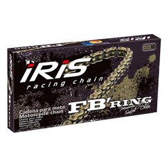 Iris, 520 FB-100 řetěz (100 článků) s FB-kroužky (v balení spojka + nýtovací spojka), zlatá barva