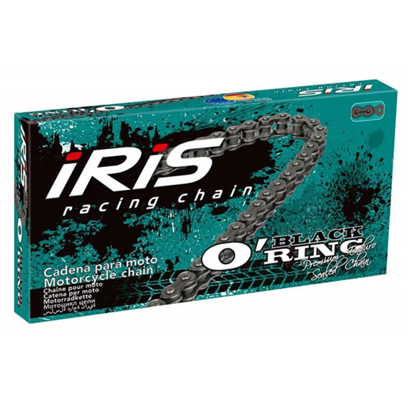 Iris, 530 OR-100 řetěz (100 článků) s O-kroužky (s nýtovací spojkou), černá barva