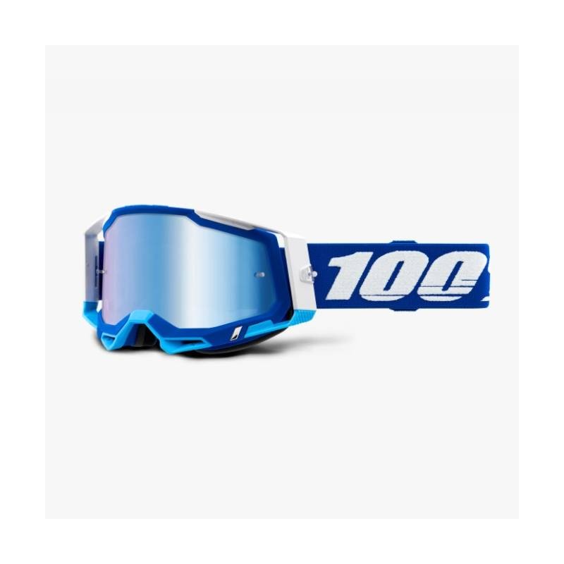 100 PROCENT (2022) FA20 RACECRAFT 2 GOGGLE BLUE - MIRROR BLUE LENS GOGLE RACECRAFT 2 KOLOR NIEBIESKI/BIAŁY SZYBKA NIEBIESKIE LUS