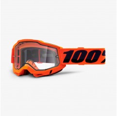 100 PROCENT (2022) ACCURI 2 ENDURO MOTO GOGGLE ORANGE - CLEAR DUAL LENS - GOGLE ACCURI 2 ENDURO KOLOR POMARAŃCZOWY/CZARNY SZYBKA