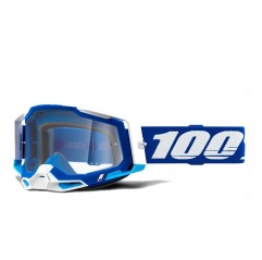 100 PROCENT (2022) FA20 RACECRAFT 2 GOGGLE BLUE - CLEAR LENS - GOGLE RACECRAFT 2 KOLOR NIEBIESKI/BIAŁY SZYBKA PRZEŹROCZYSTA