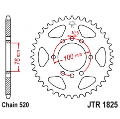 JT ZĘBATKA TYLNA 823 40 SUZUKI VL 250 INTRUDER LC '00-04' LT 250/300 '86-89' GN 400 '80-82' LT 500 '88-92',DR 500 '81-83', DR 75