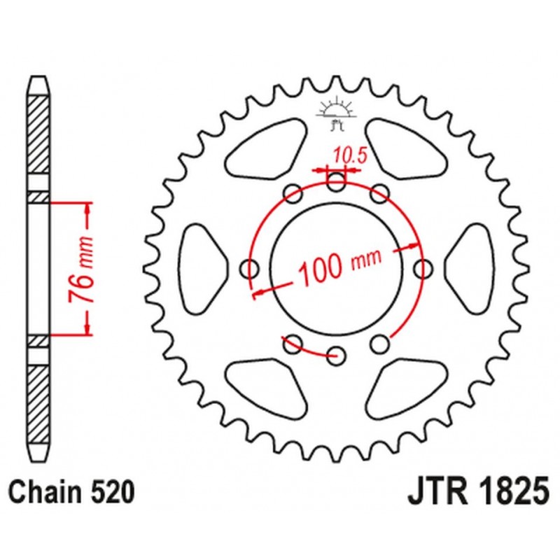 JT ZĘBATKA TYLNA 823 40 SUZUKI VL 250 INTRUDER LC '00-04' LT 250/300 '86-89' GN 400 '80-82' LT 500 '88-92',DR 500 '81-83', DR 75