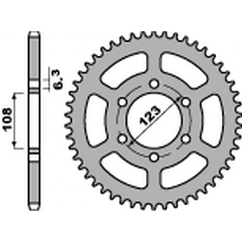 PBR 2022/03 ZĘBATKA TYLNA 4412 49 F APRILIA 50 SX '14-'20, DERBI 50 DRD/GP1 '04-'09 (JTR1133.49) (ŁAŃC.420) (STD.-4)