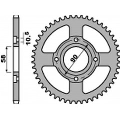 PBR 2022/03 ZĘBATKA TYLNA 269 42 C45 HONDA CG 125 '02-'05, CM 125 '82-'97, CB 125T '82-'88, DAELIM VC 125 '96-'99 (JTR269.42) (Ł