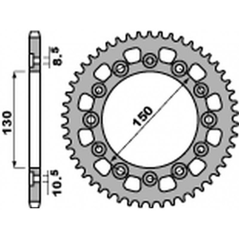 PBR 2022/03 ZĘBATKA TYLNA 4309 42 C45 HONDA XL600/XL500/NX650/XR600/FX650 (JTR245/3.42) (ŁAŃC. 520)