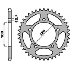 PBR 2022/03 ZĘBATKA TYLNA 4363 43 C45 APRILIA RSV 1000 MILLE R/SL/SP '98-'03, SHIVER 750 '07-'14 (JTR702.43) (ŁAŃC. 525)