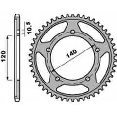 PBR 2022/03 ZĘBATKA TYLNA 4398 49 C45 SUZUKI DL 1000 V-STROM '02-'19, GSX-R 1000 '01-'19, GSX-R /GSR '06-'10, DL 650 V-STROM '04