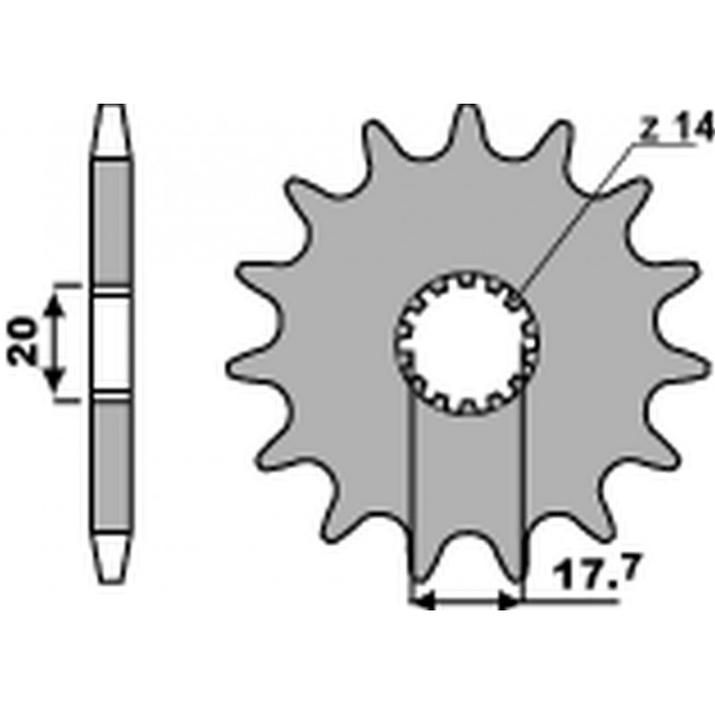 PBR 2022/03 ZĘBATKA PRZEDNIA 440 13 18NC YAMAHA YZ 125 '87-'92 (JTF564.13) (ŁAŃC. 520) (STD.)