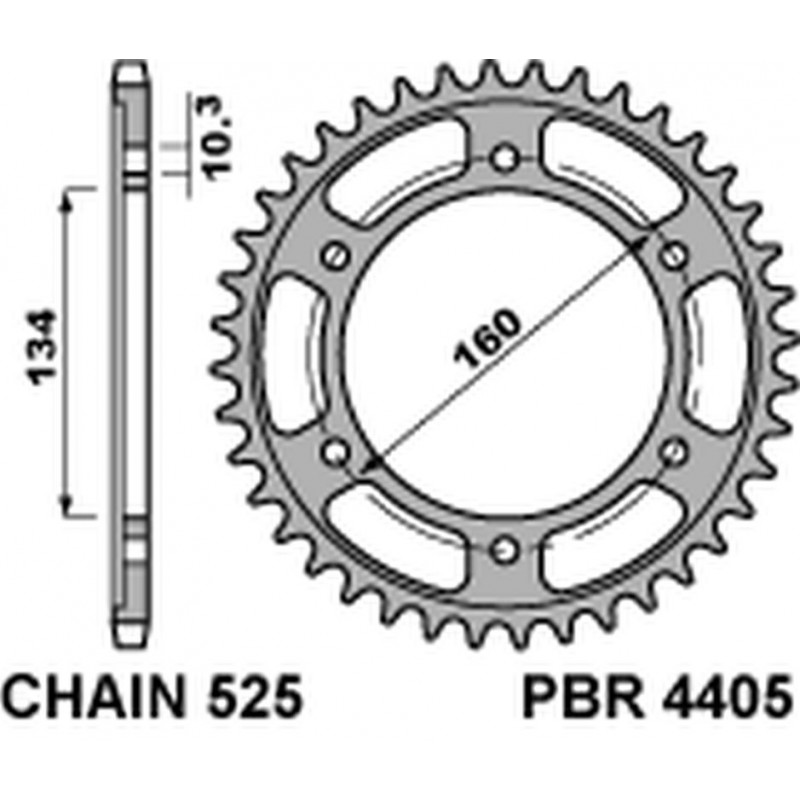 PBR 2022/03 ZĘBATKA TYLNA 4405 43 C45 HONDA CBR 600RR '03-'15, CBR 600F '01-'19, CBR 1000RR '17-'20 (JTR1307.43) (ŁAŃC. 525) JTR