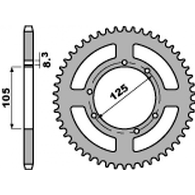 PBR 2022/03 ZĘBATKA TYLNA 4413 49 F YAMAHA XT 125X/SM/R '05-'10 (JTR1134.49) (ŁAŃC. 428)