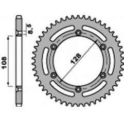 PBR 2022/03 ZĘBATKA TYLNA 4488 57 F SUZUKI DRZ 125 '03-'10, KAWASAKI KLX 125 '03-'07 (ŁAŃC. 428) (JTR797.57) (STD.)