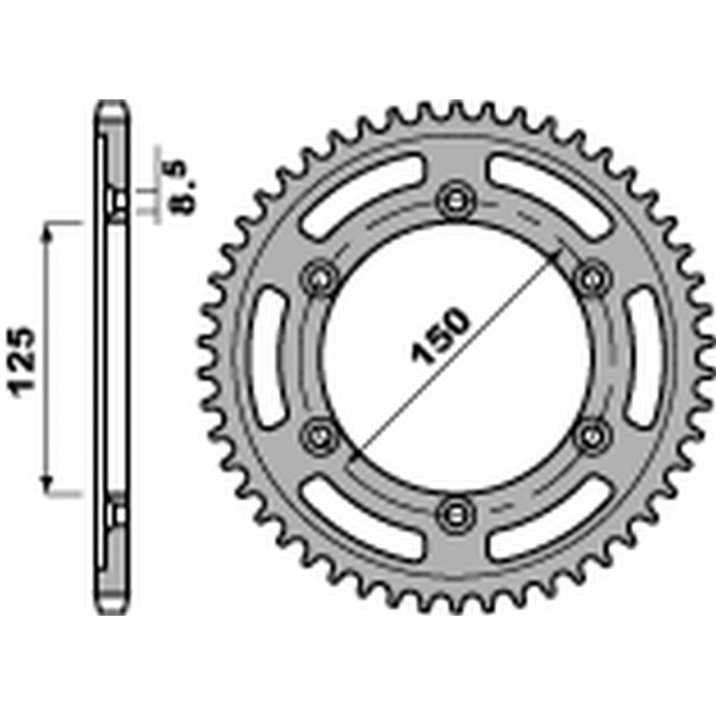 PBR 2022/03 ZĘBATKA TYLNA 4507 44 C45 KTM 690 ENDURO/SM '07-'18, 790 ADV '18-'20 (JTR897.44) (ŁAŃC.520)