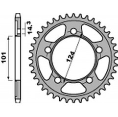 PBR 2022/03 ZĘBATKA TYLNA 4508 42 C45 KTM 950/990/1190 RC8 /DUKE/ SUPERMOTO (JTR898.42) (ŁAŃC. 525)