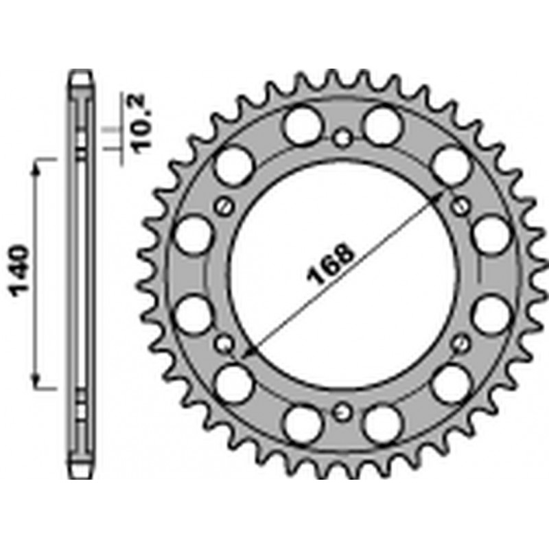 PBR 2022/03 ZĘBATKA TYLNA 4613 47 C45 BMW F 650GS '09-'11, F 800GS/R '09-'20, F 700GS '13-'18 (OTWÓR NA ŚRUBĘ 10,5MM) (JTR3.47) 