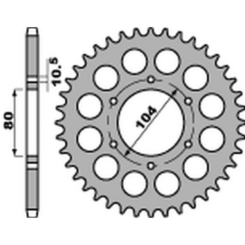 PBR 2022/03 ZĘBATKA TYLNA 488 47 C45 KAWASAKI ZX 750R NINJA, ZRX 1200 '01-'06, ZX-12 '00-'06, ZZ-R 1200 '02-'04, ZX-9R '94-'01 (