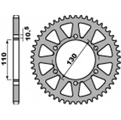 PBR 2022/03 ZĘBATKA TYLNA 504 45 C45 KAWASAKI EL 250 NINJA '88-'02, 250R NINJA '07-'15, YAMAHA YZF-R1 '98-'05 (JTR486.45) (ŁAŃC.