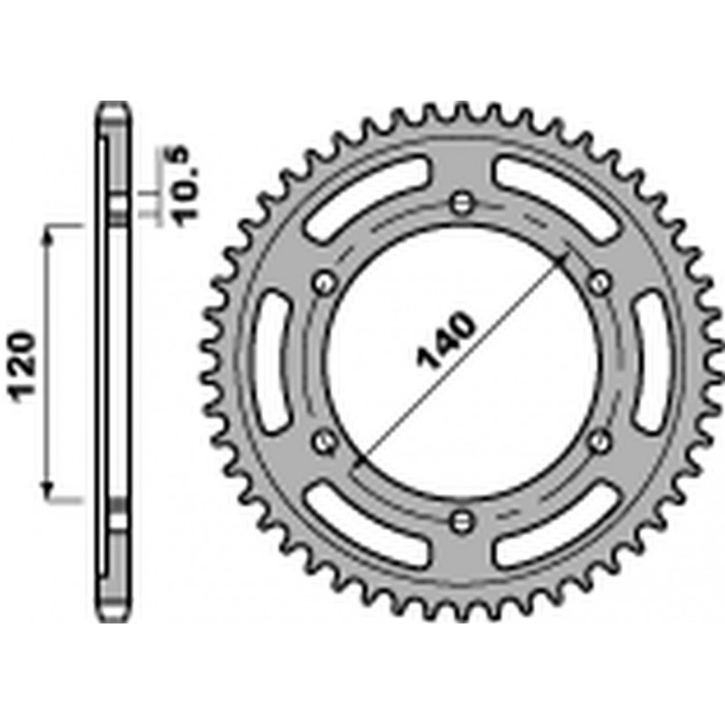 PBR 2022/03 ZĘBATKA TYLNA 5301 47 C45 KAWASAKI ZX-6R '95-'97, W 650 '00-'06, SUZUKI GSX-R 600 '97-'00 (JTR498.47) (ŁAŃC.525)