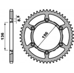 PBR 2022/03 ZĘBATKA TYLNA 820 53 C45 HUSQVARNA SM/SMS 630 '10-'11, SUZUKI DR 250/350 '90-'95 (JTR822.53) (ŁAŃC. 520)