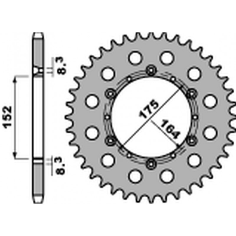 PBR 2022/03 ZĘBATKA TYLNA 856 42 F YAMAHA TT 600R '82-'04, YFM 660 '01-'04, YFS 200 '88-'06, YZ 125/250 '85-'98, DT 125 '89-'06 