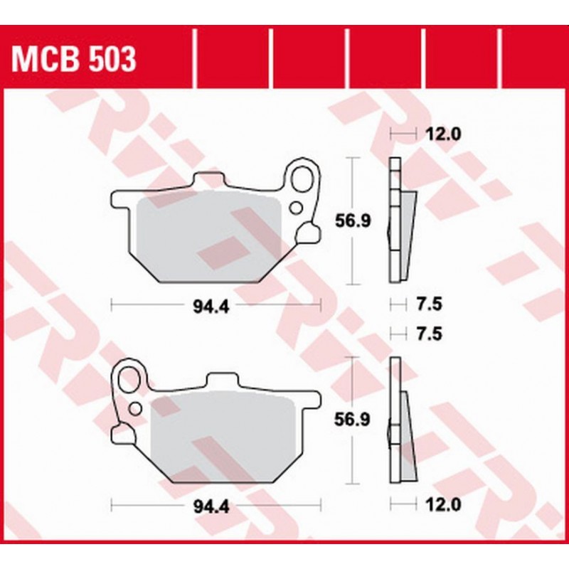 TRW LUCAS ZF KLOCKI HAMULCOWE KH041 ORGANIC YAMAHA RD 250/RD 400S '78-'79 (PRZÓD/TYŁ) XS 400/750 '80-'83, XS 850 '82 PRZÓD