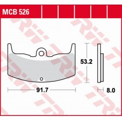 TRW LUCAS ZF KLOCKI HAMULCOWE KH080 ORGANIC HONDA VT 250F '83-'87, CBX 400F '82-'84, VT 500E '83-'85, CBX 550 '82-'84 PRZÓD