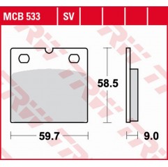TRW LUCAS ZF KLOCKI HAMULCOWE KH077 ORGANIC BMW R 80 GS/PD '87-'98, R100 GS/PD '86-'96 PRZÓD