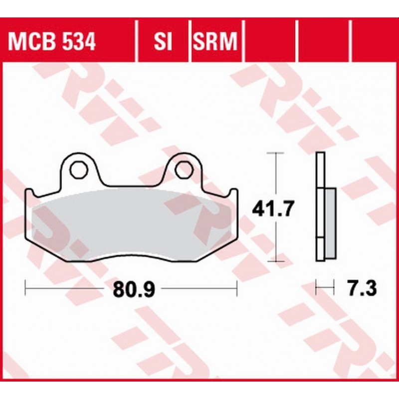 TRW LUCAS ZF KLOCKI HAMULCOWE KH092 ORGANIC HONDA CR 125R '84-'86, MTX 125 '85-'95, NES/SH 125/150 '00-'08, XL 125R '85-'91, XL 