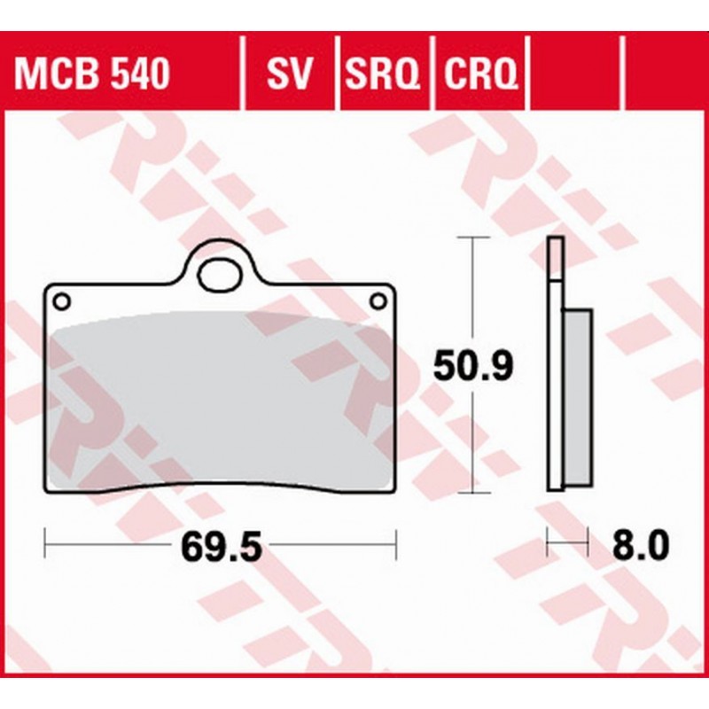 TRW LUCAS ZF KLOCKI HAMULCOWE KH095 ORGANIC APRILIA RS4 125 '11-'16, DUCATI MONSTER 600 '94-'98, KTM DUKE 620 '94-'98, MOTO GUZZ