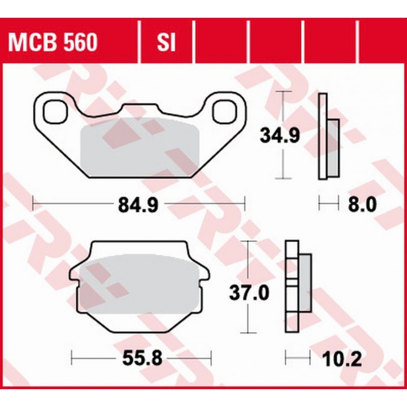 TRW LUCAS ZF KLOCKI HAMULCOWE KH SINTER OFFROAD KAWASAKI KFX 250 '87-'04, KEF 300 LAKOTA '95-'03, SUZUKI LT-R 250 '87-'90, LT-R 