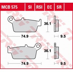 TRW LUCAS ZF KLOCKI HAMULCOWE KH131 ORGANIC ECO HONDA CR 125R/250R/500R '87-'01, XR 400R '96-'03, XR 600/650L/R '93-'07, KAWASAK