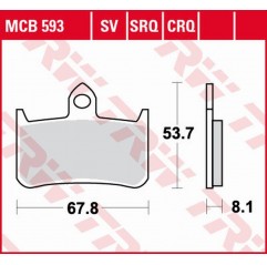 TRW LUCAS ZF KLOCKI HAMULCOWE KH187 SINTER TRACK HONDA CB 250F HORNET '96-'01, NTV 600 BROS/NT 650 HAWK '88-'90, NR 750 '92-, RV
