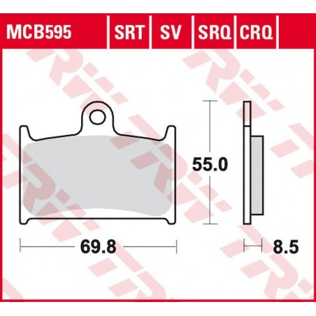TRW LUCAS ZF KLOCKI HAMULCOWE KH236 SINTER ROAD/TRACK SUZUKI GSX-R 400 '90-'95, GSX-R 750 '88-'93, GSX-R 1000 '89-'92,TRIUMPH DA